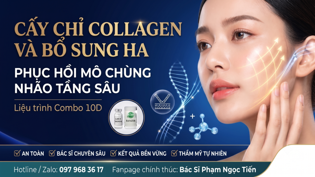 Vai trò của cấy chỉ collagen và HA trong liệu trình combo trẻ hóa 10D bác sĩ Phạm Ngọc Tiến